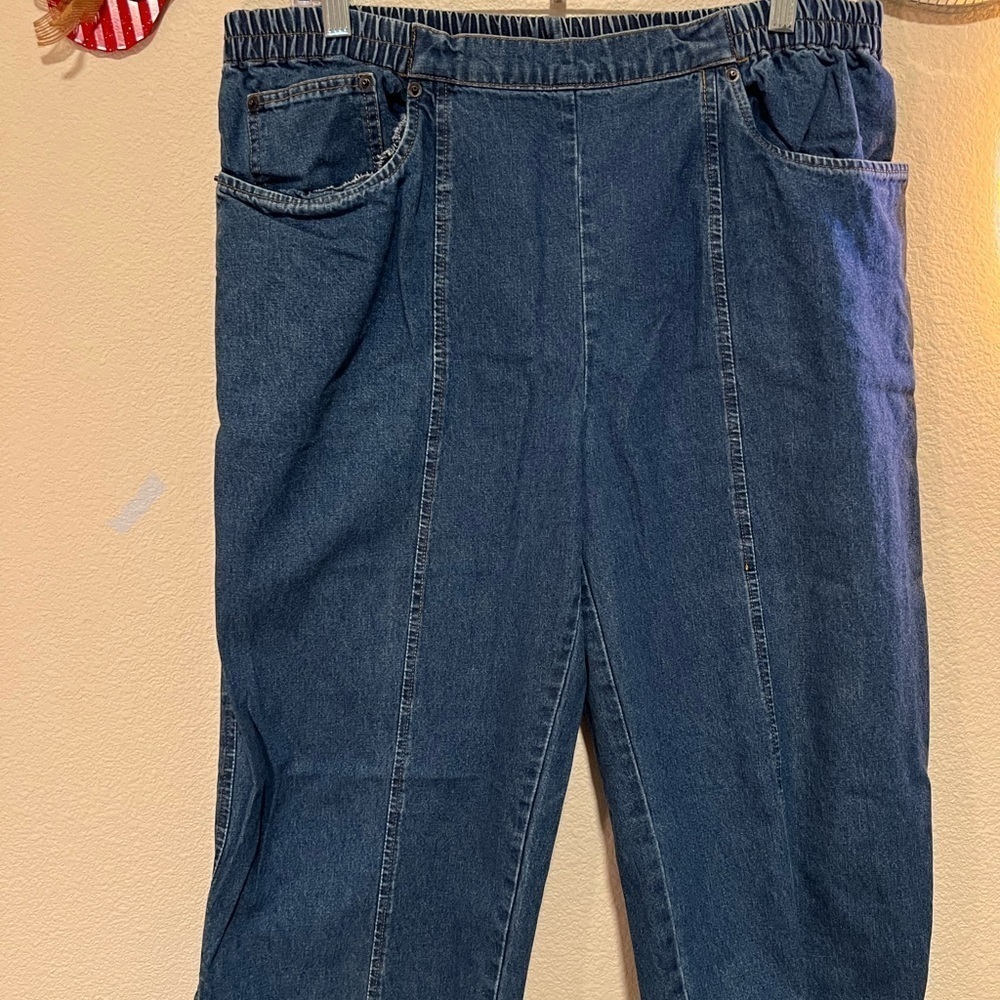 Vintage 100% cotton Jean capris size large - Picture 2 of 6